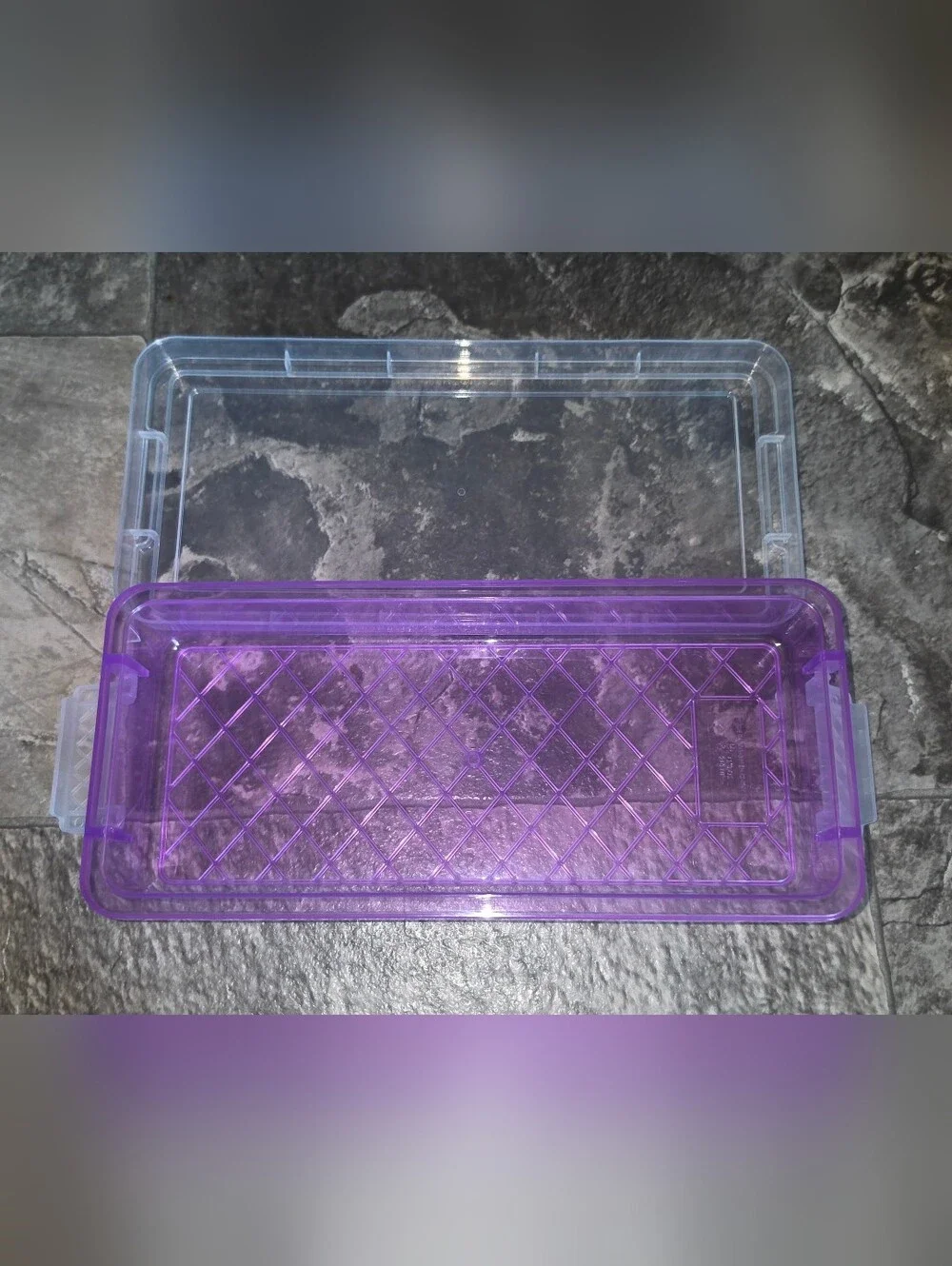 Rectangular Organzer with 2 Lock Containers in Purple BNIB